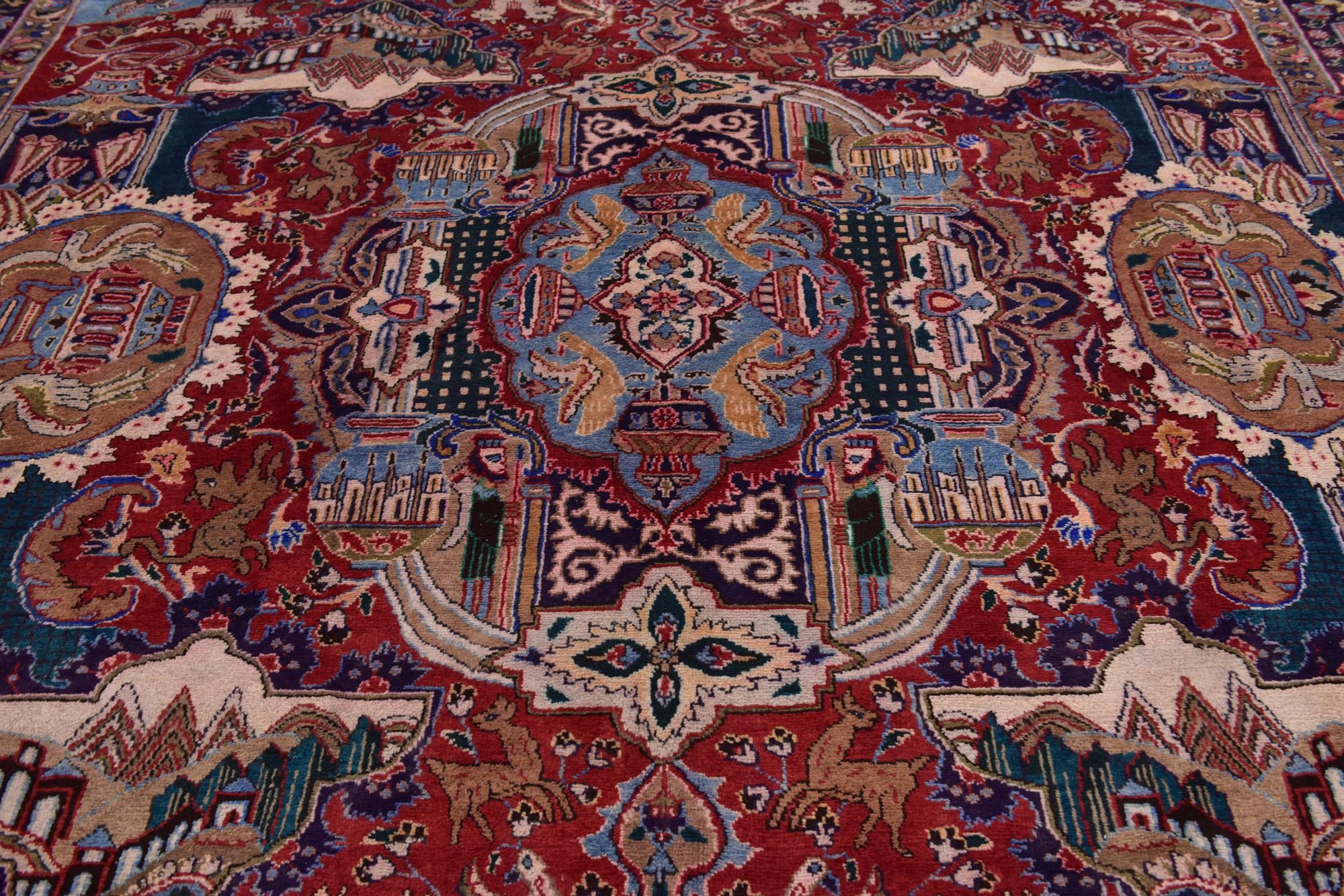 10' x 12' 5 Hand Knotted Kashmar Persian Wool Rug