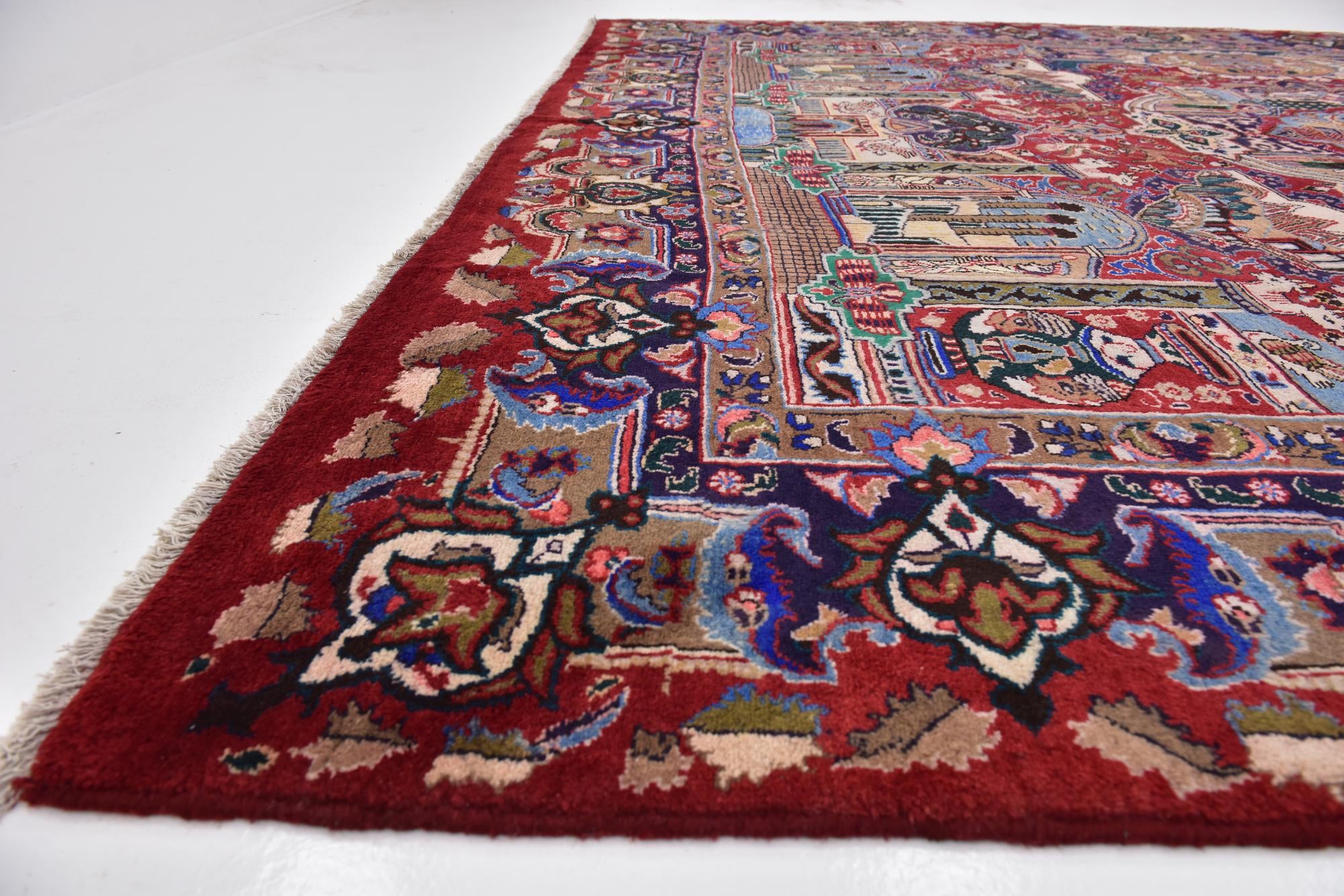 10' x 12' 5 Hand Knotted Kashmar Persian Wool Rug