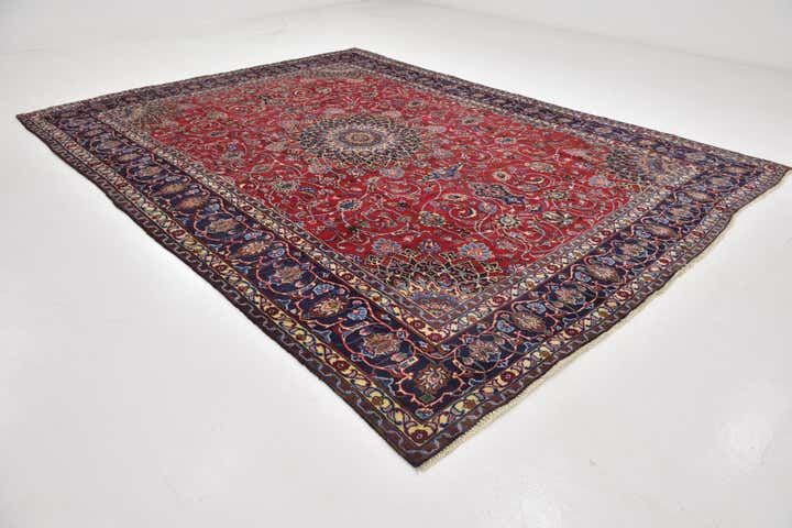 9' 3 x 12' 3 Hand Knotted Kashmar Persian Wool Rug