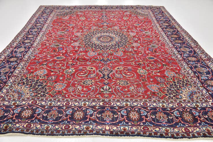 Detail image of 9' 3 x 12' 3 Hand Knotted Kashmar Persian Wool Rug