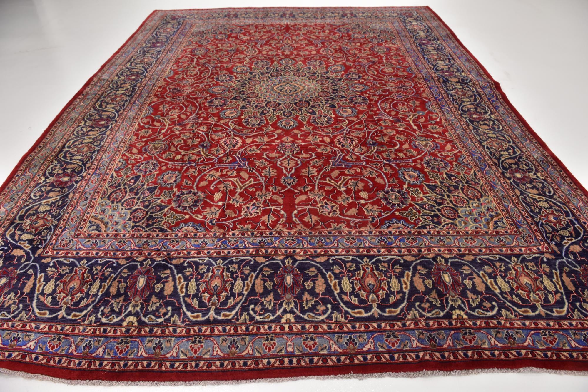 9' 10 x 12' 9 Hand Knotted Kashmar Persian Wool Rug