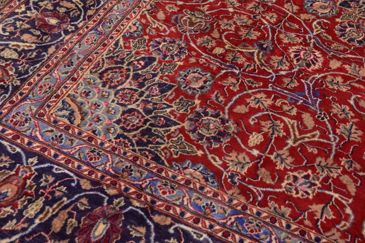 Detail image of 9' 10 x 12' 9 Hand Knotted Kashmar Persian Wool Rug