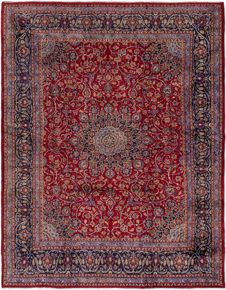 Detail image of 9' 10 x 12' 9 Hand Knotted Kashmar Persian Wool Rug