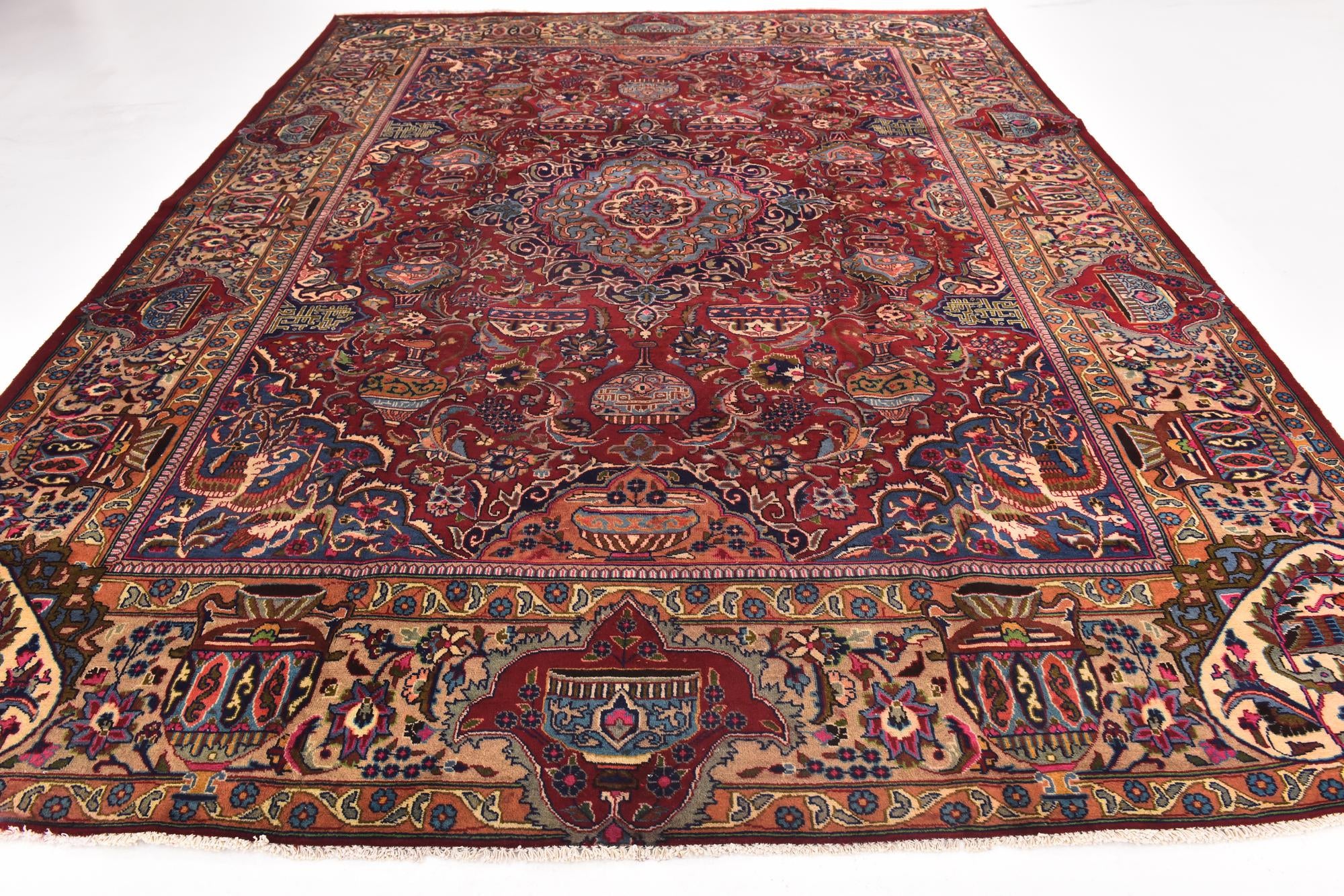 9' 8 x 12' 7 Hand Knotted Kashmar Persian Wool Rug