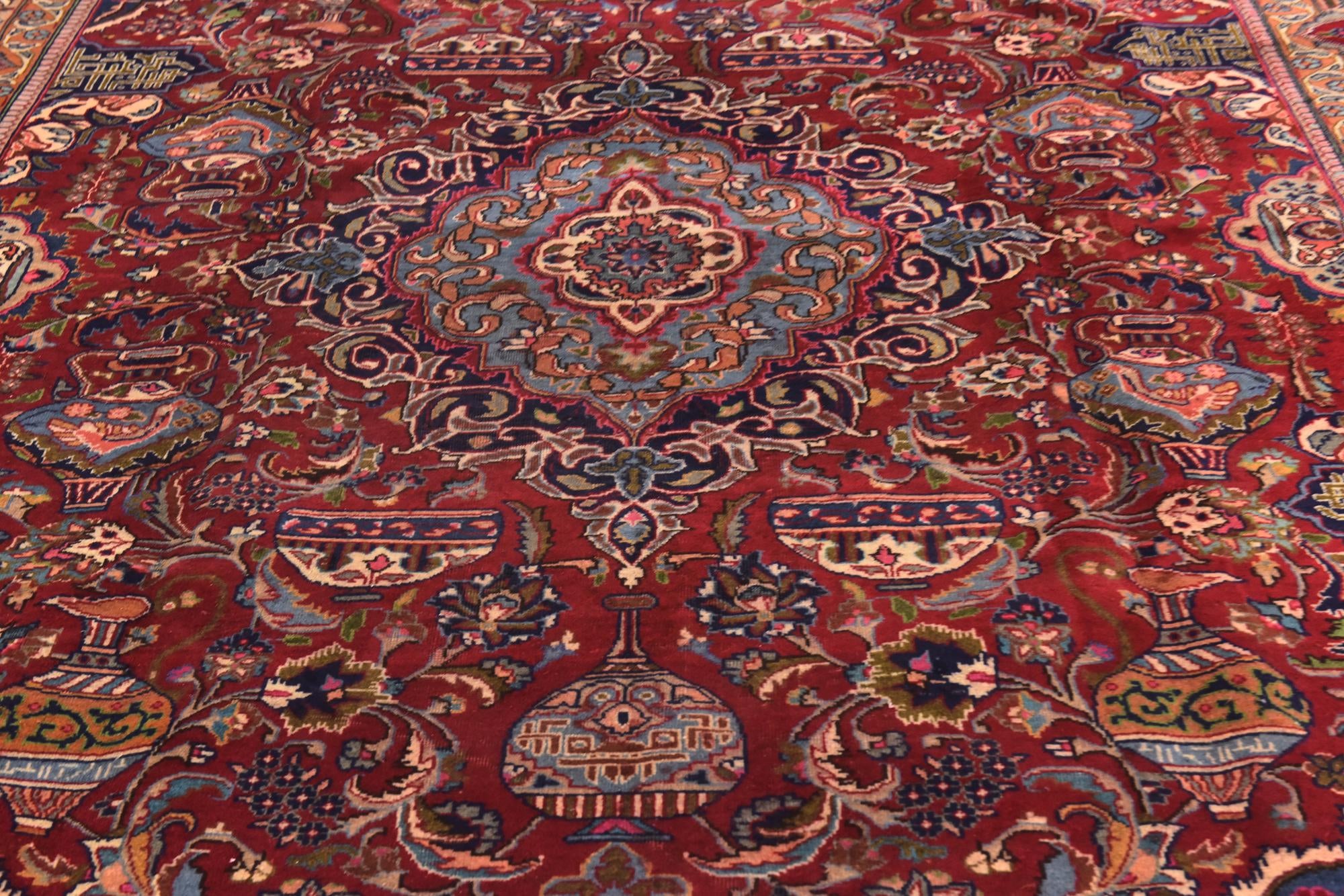 9' 8 x 12' 7 Hand Knotted Kashmar Persian Wool Rug