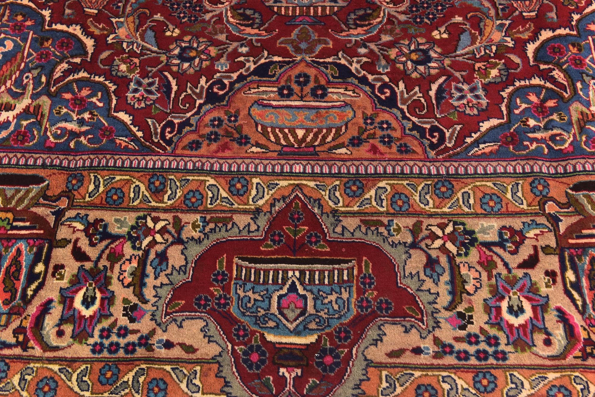9' 8 x 12' 7 Hand Knotted Kashmar Persian Wool Rug