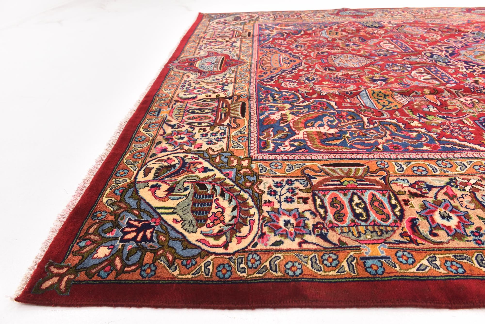 9' 8 x 12' 7 Hand Knotted Kashmar Persian Wool Rug