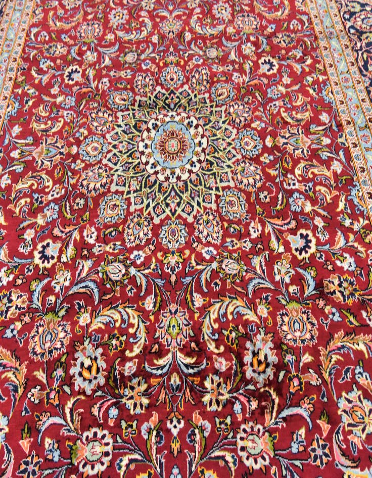 Detail image of 9' 8 x 13' 3 Hand Knotted Kashmar Persian Wool Rug