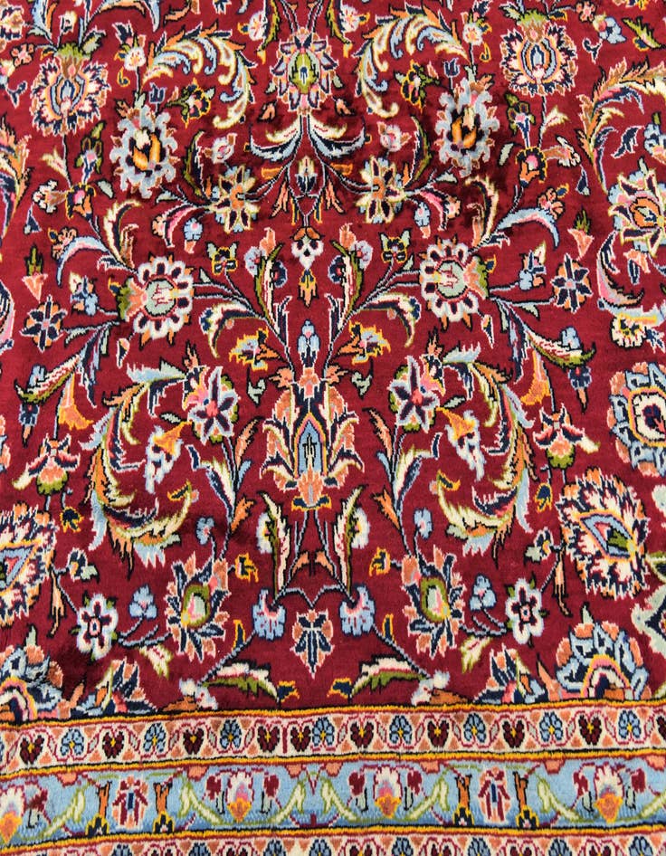Detail image of 9' 8 x 13' 3 Hand Knotted Kashmar Persian Wool Rug