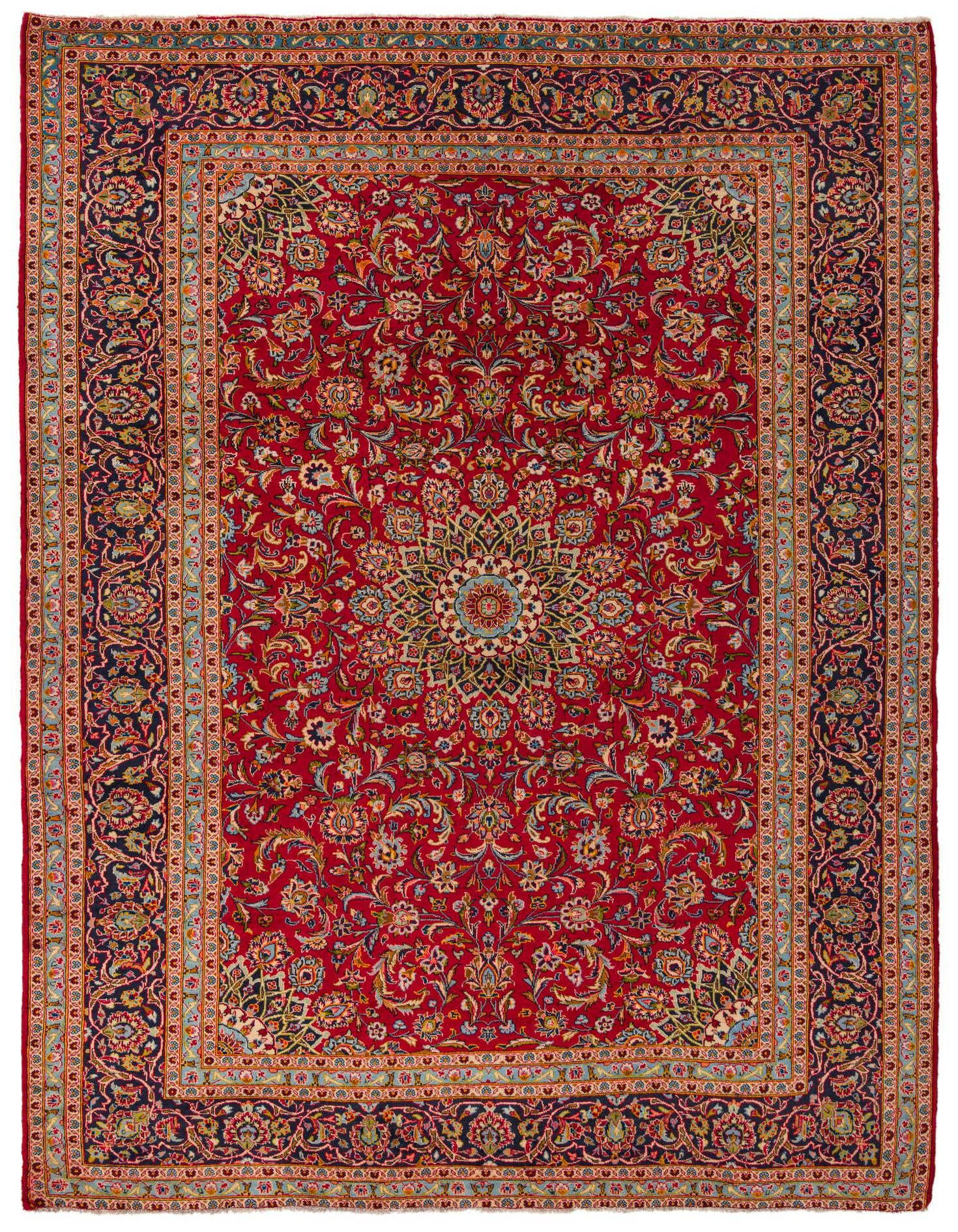 9' 8 x 13' 3 Hand Knotted Kashmar Persian Wool Rug