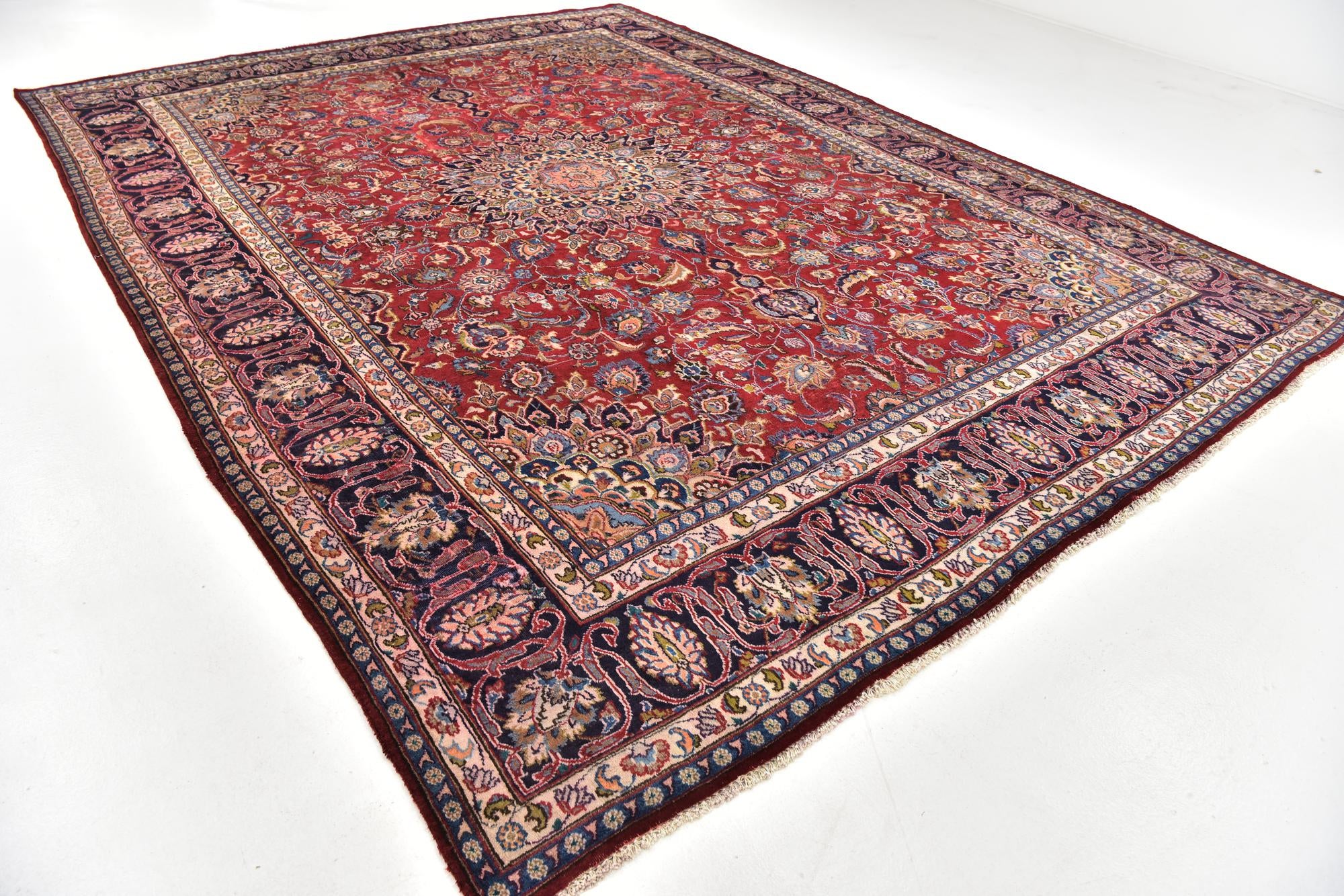 9' 6 x 12' 9 Hand Knotted Kashmar Persian Wool Rug