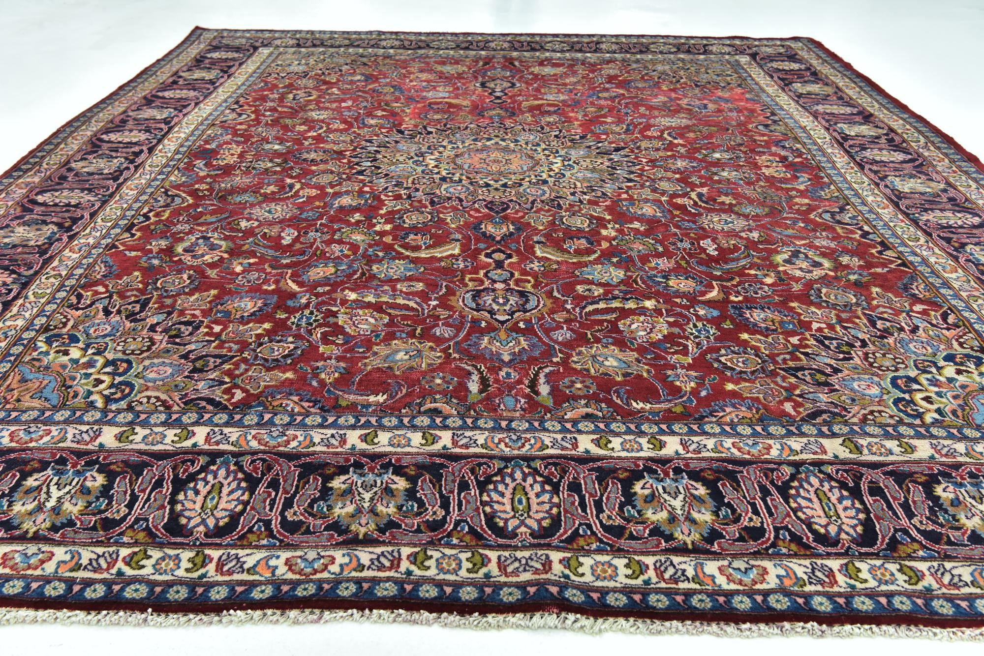 9' 6 x 12' 9 Hand Knotted Kashmar Persian Wool Rug