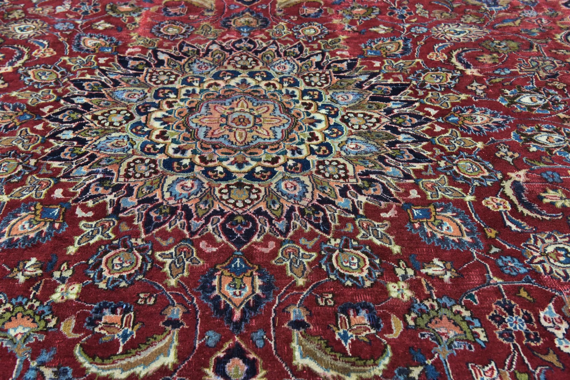 9' 6 x 12' 9 Hand Knotted Kashmar Persian Wool Rug