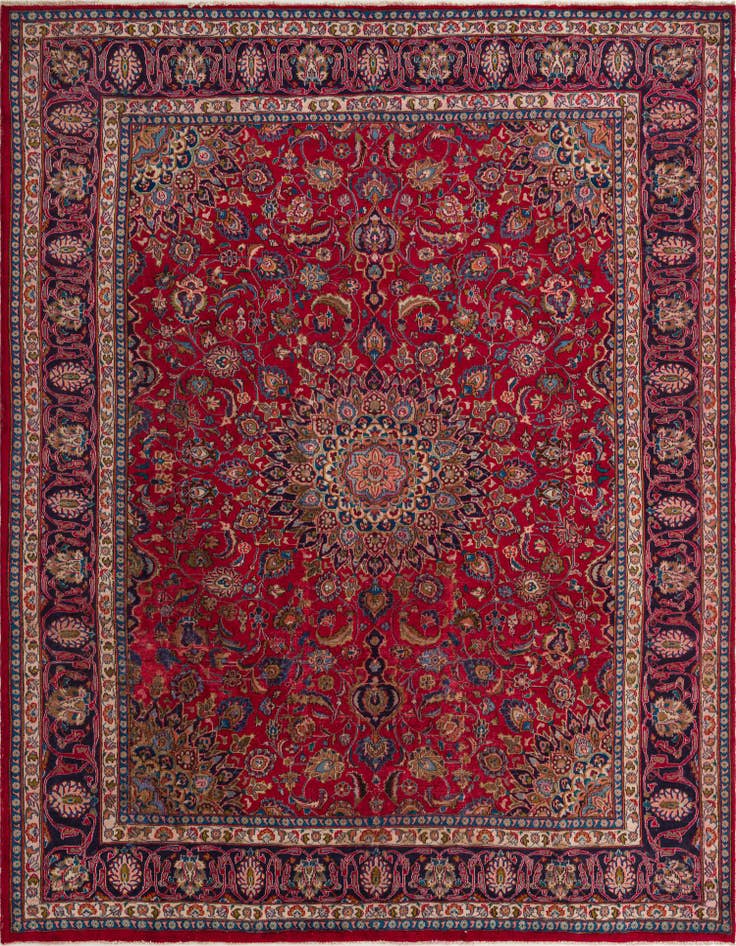 Detail image of 9' 6 x 12' 9 Hand Knotted Kashmar Persian Wool Rug