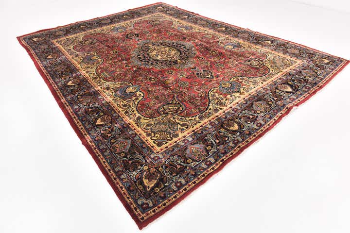 9' 8 x 12' 6 Hand Knotted Kashmar Persian Wool Rug