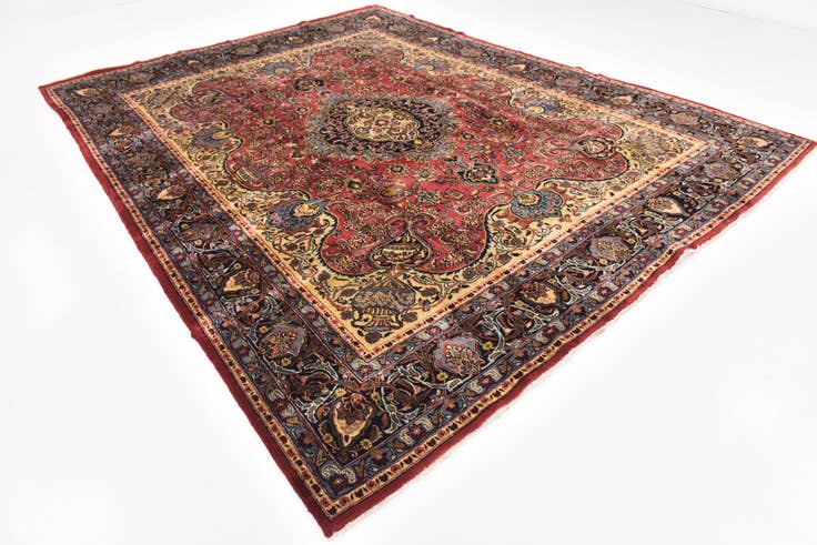 Detail image of 9' 8 x 12' 6 Hand Knotted Kashmar Persian Wool Rug