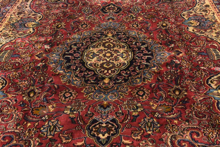 Detail image of 9' 8 x 12' 6 Hand Knotted Kashmar Persian Wool Rug