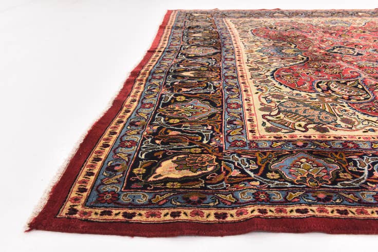Detail image of 9' 8 x 12' 6 Hand Knotted Kashmar Persian Wool Rug