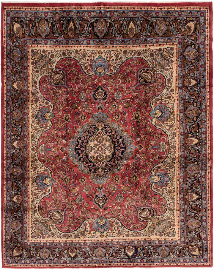 9' 8 x 12' 6 Hand Knotted Kashmar Persian Wool Rug