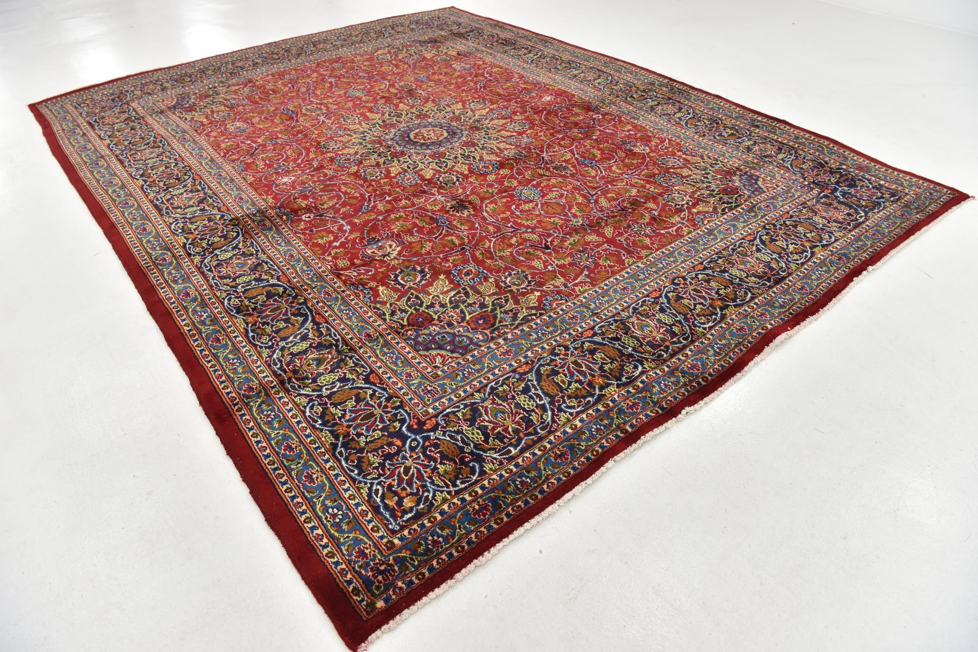 9' 9 x 12' 9 Hand Knotted Kashmar Persian Wool Rug