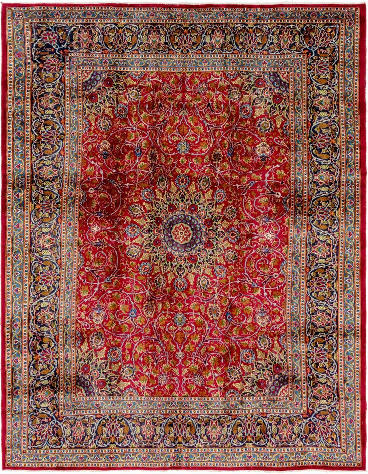 Detail image of 9' 9 x 12' 9 Hand Knotted Kashmar Persian Wool Rug