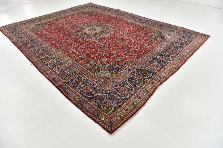 9' 3 x 12' 2 Hand Knotted Kashmar Persian Wool Rug