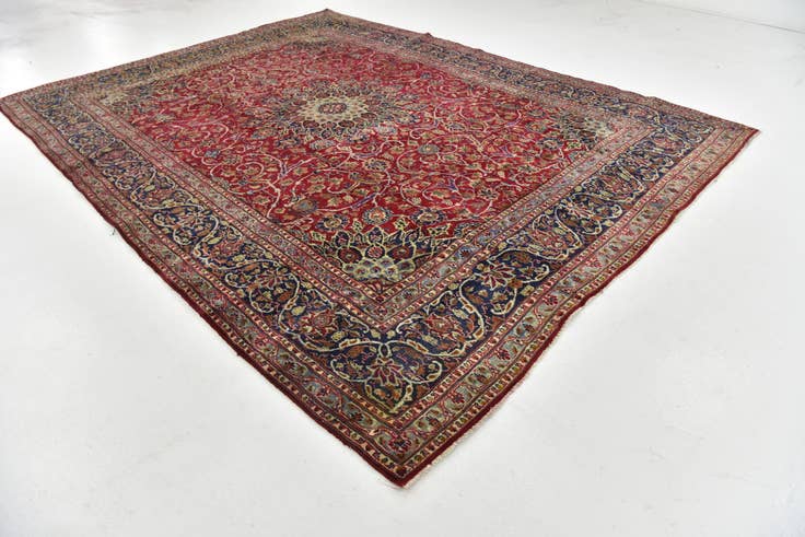 Detail image of 9' 3 x 12' 2 Hand Knotted Kashmar Persian Wool Rug