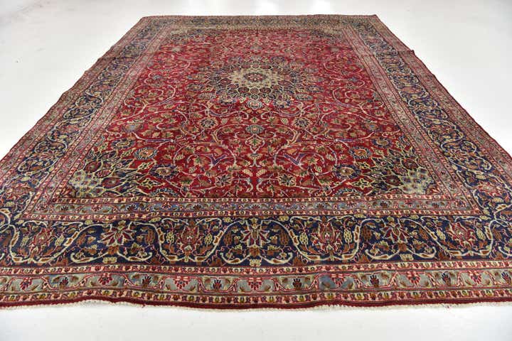 9' 3 x 12' 2 Hand Knotted Kashmar Persian Wool Rug