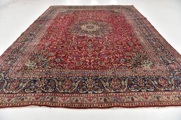 Detail image of 9' 3 x 12' 2 Hand Knotted Kashmar Persian Wool Rug