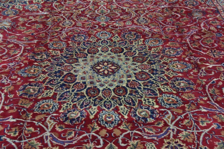 Detail image of 9' 3 x 12' 2 Hand Knotted Kashmar Persian Wool Rug
