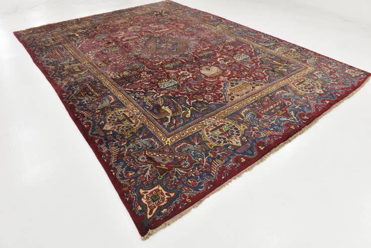 Detail image of 9' 9 x 12' 9 Hand Knotted Kashmar Persian Wool Rug