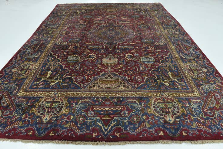 Detail image of 9' 9 x 12' 9 Hand Knotted Kashmar Persian Wool Rug