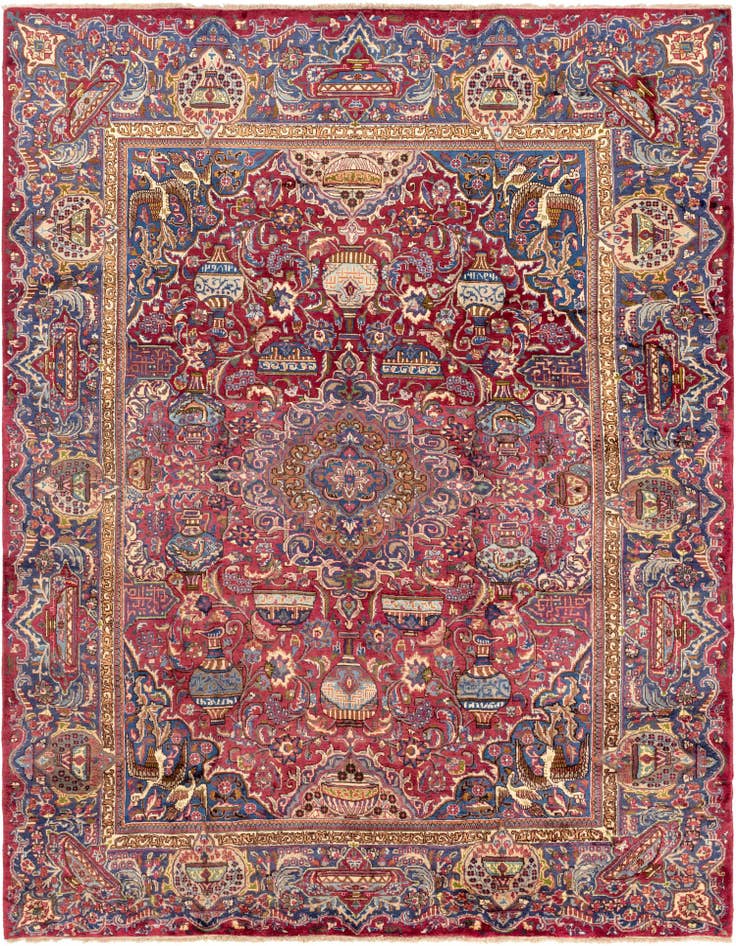 Detail image of 9' 9 x 12' 9 Hand Knotted Kashmar Persian Wool Rug