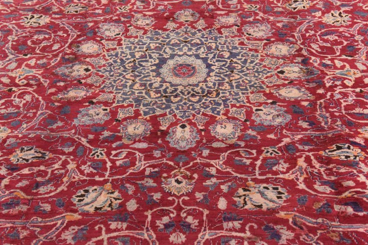 Detail image of 6' 10 x 9' 6 Hand Knotted Kashmar Persian Wool Rug