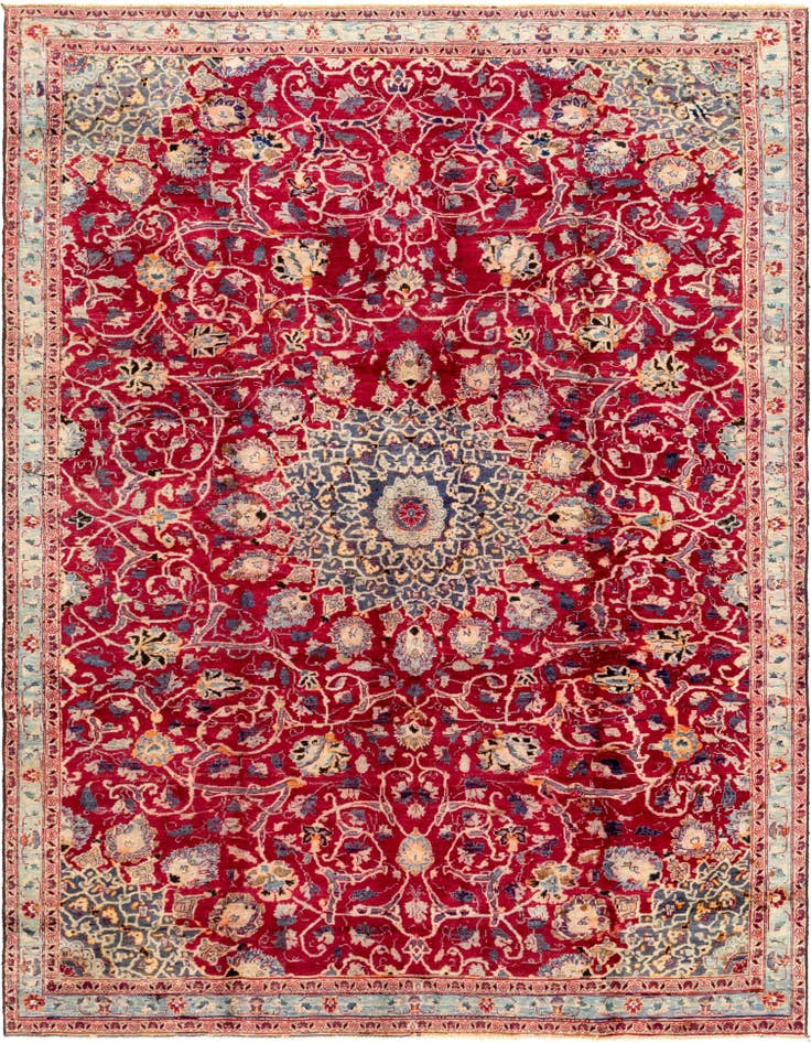 Detail image of 6' 10 x 9' 6 Hand Knotted Kashmar Persian Wool Rug