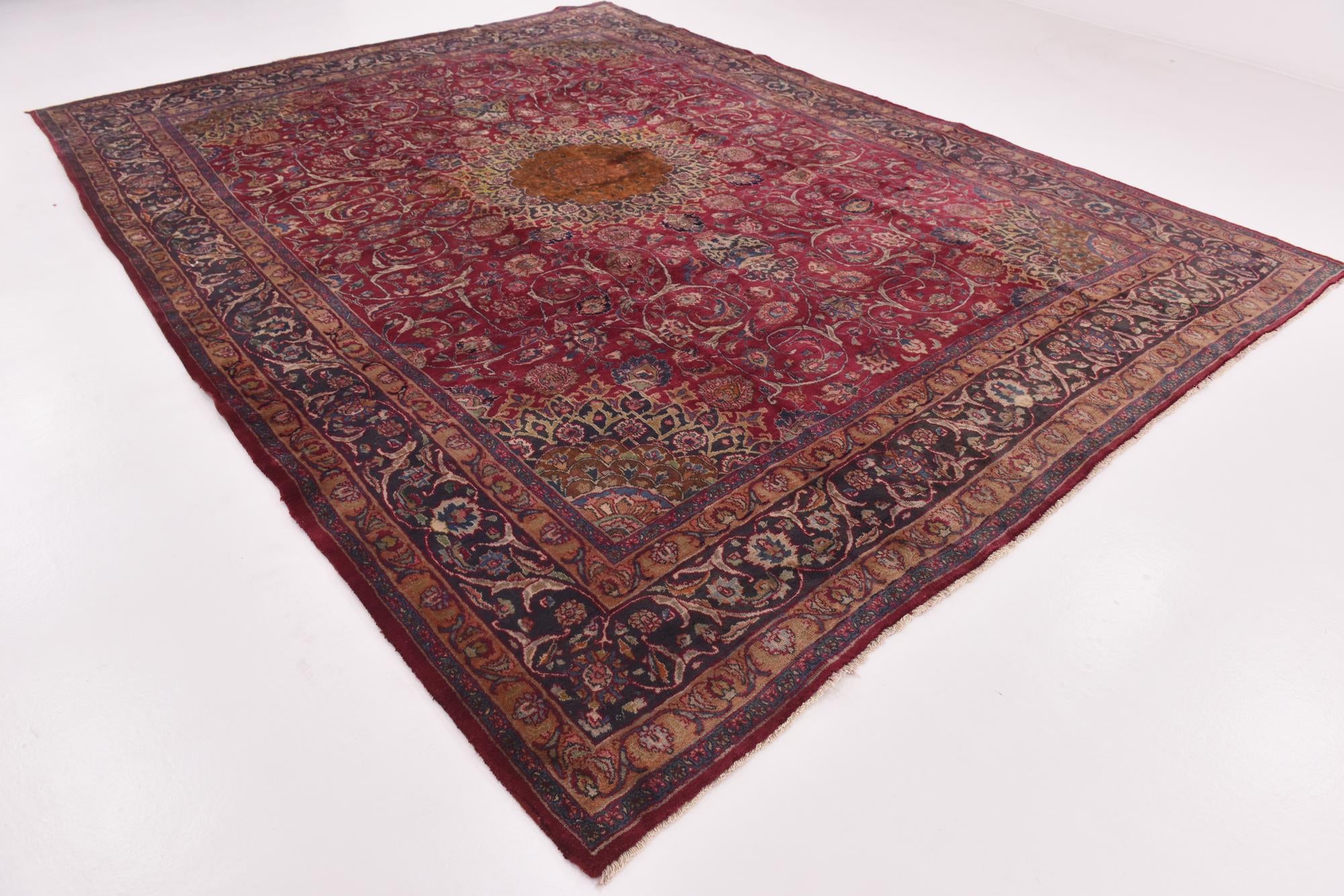 9' 9 x 12' 10 Hand Knotted Kashmar Persian Wool Rug