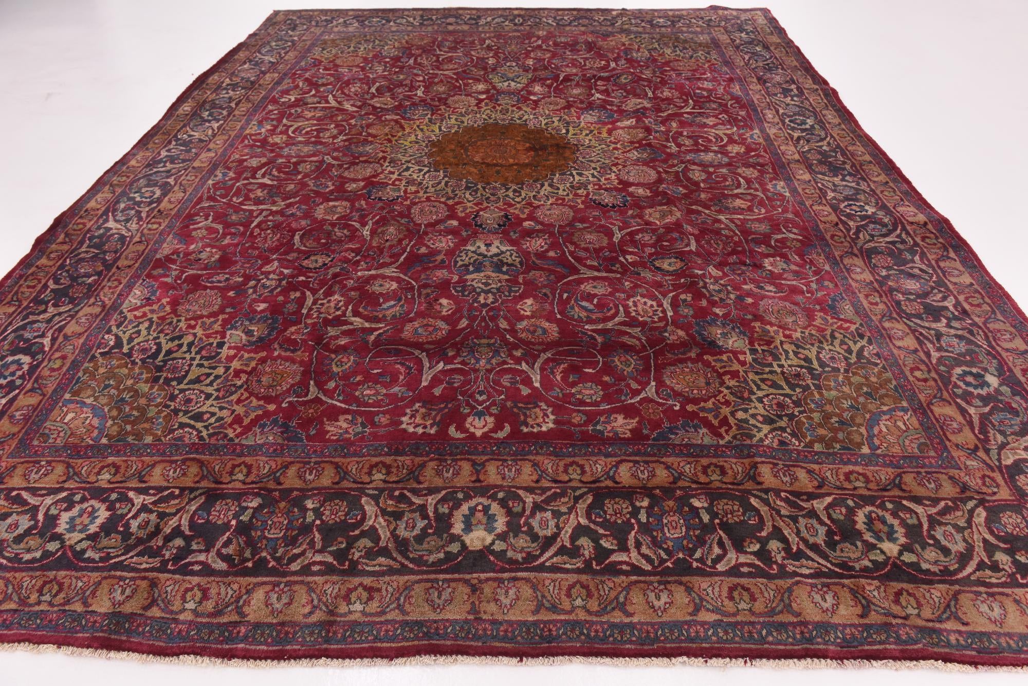 9' 9 x 12' 10 Hand Knotted Kashmar Persian Wool Rug
