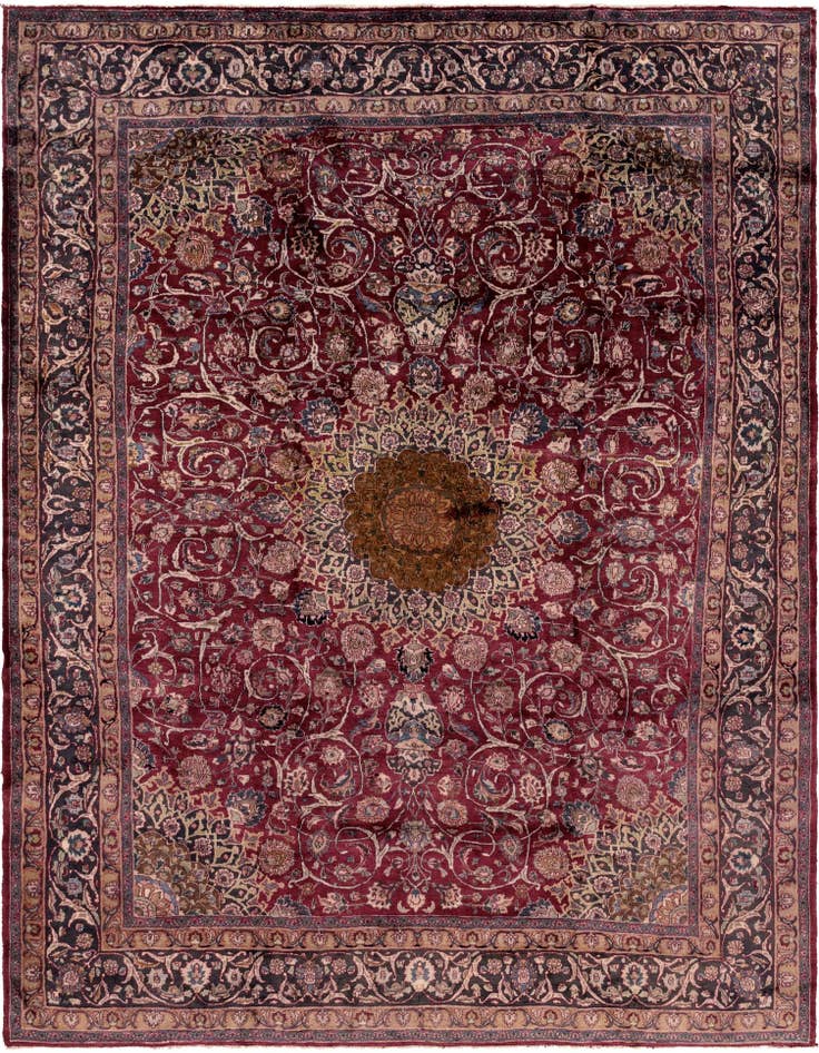 Detail image of 9' 9 x 12' 10 Hand Knotted Kashmar Persian Wool Rug