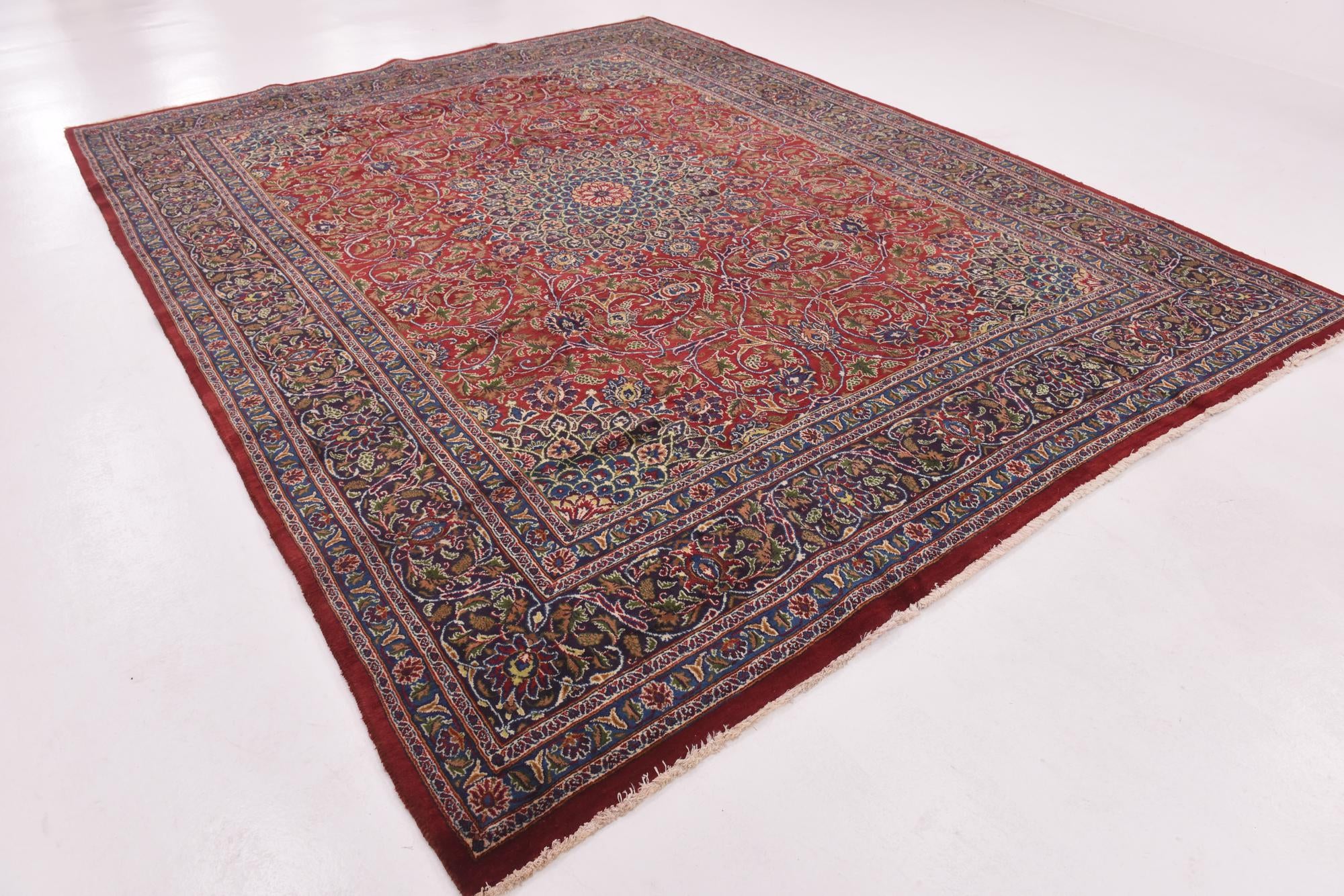 9' 8 x 12' 7 Hand Knotted Kashmar Persian Wool Rug