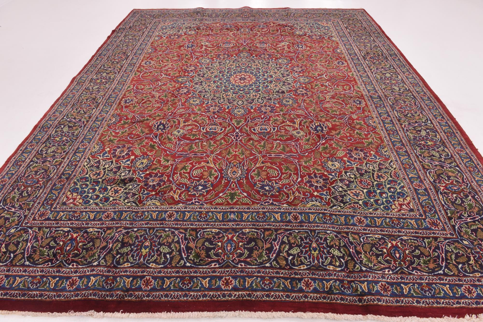 9' 8 x 12' 7 Hand Knotted Kashmar Persian Wool Rug