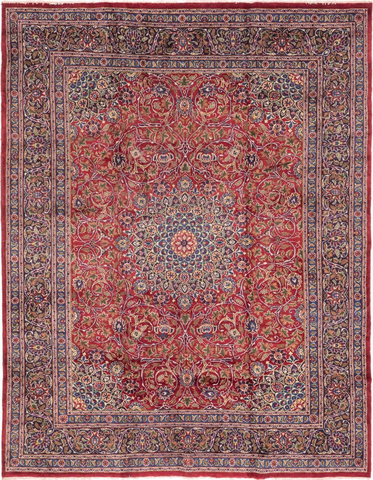 Detail image of 9' 8 x 12' 7 Hand Knotted Kashmar Persian Wool Rug