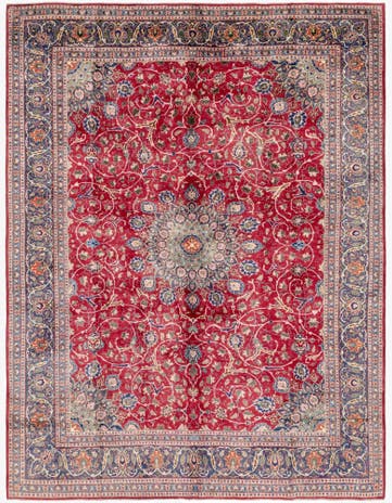 9' 7 x 12' 6 Hand Knotted Kashmar Persian Wool Rug