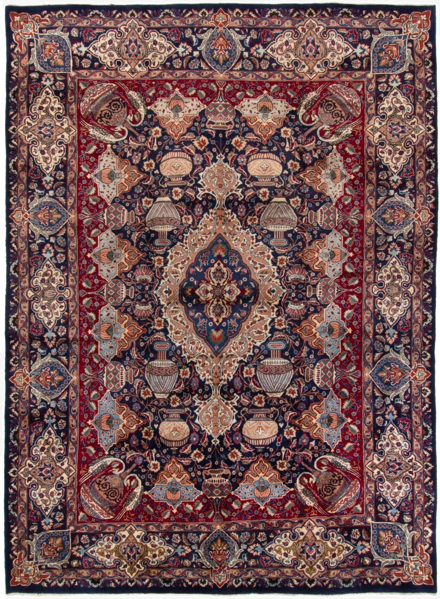 9' 4 x 13' 1  Hand Knotted Kashmar Persian Wool Rug