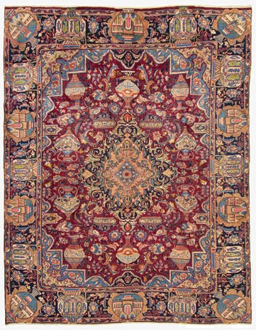 9' 9 x 12' 6 Hand Knotted Kashmar Persian Wool Rug