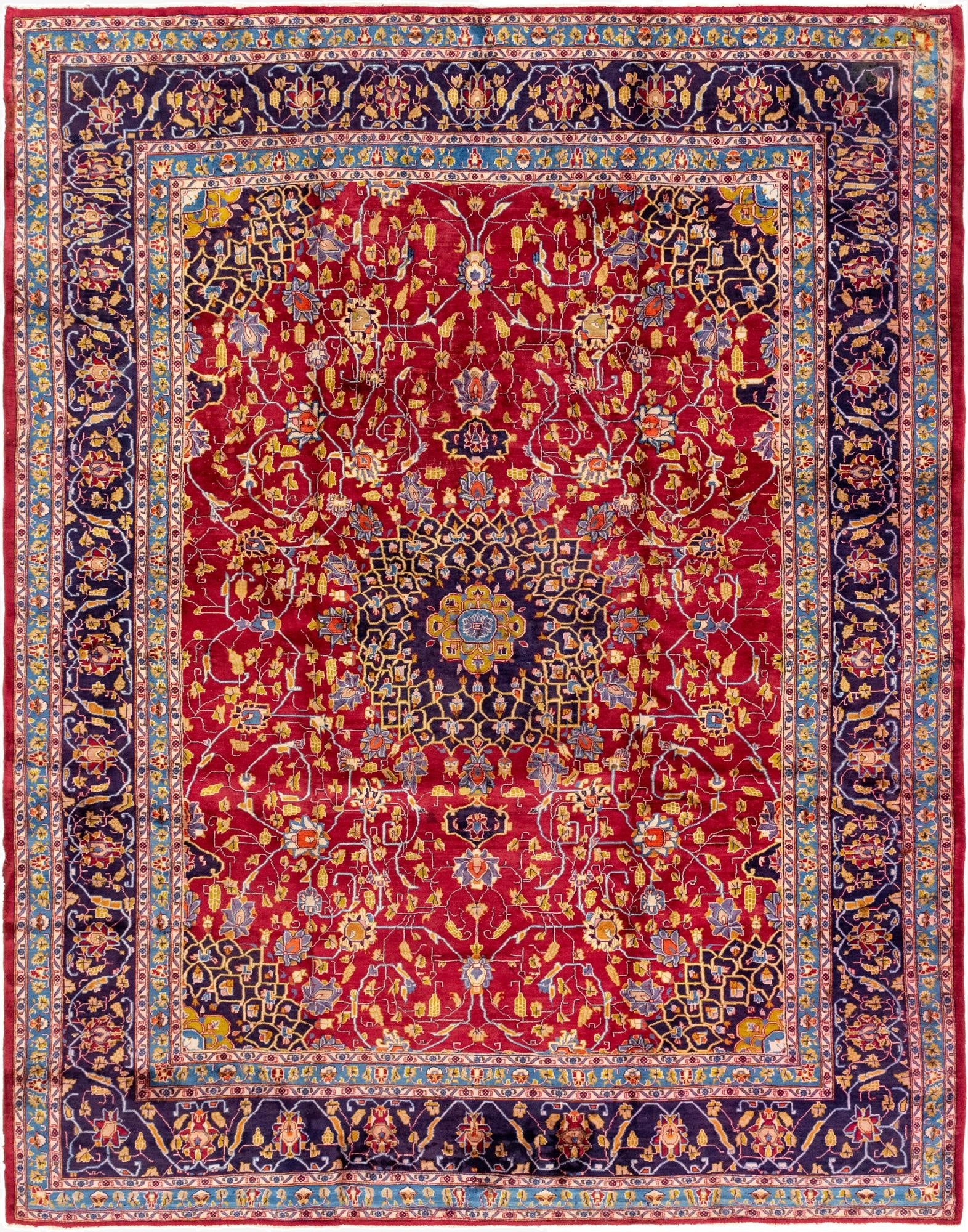 9' 9 x 12' 6  Hand Knotted Kashmar Persian Wool Rug