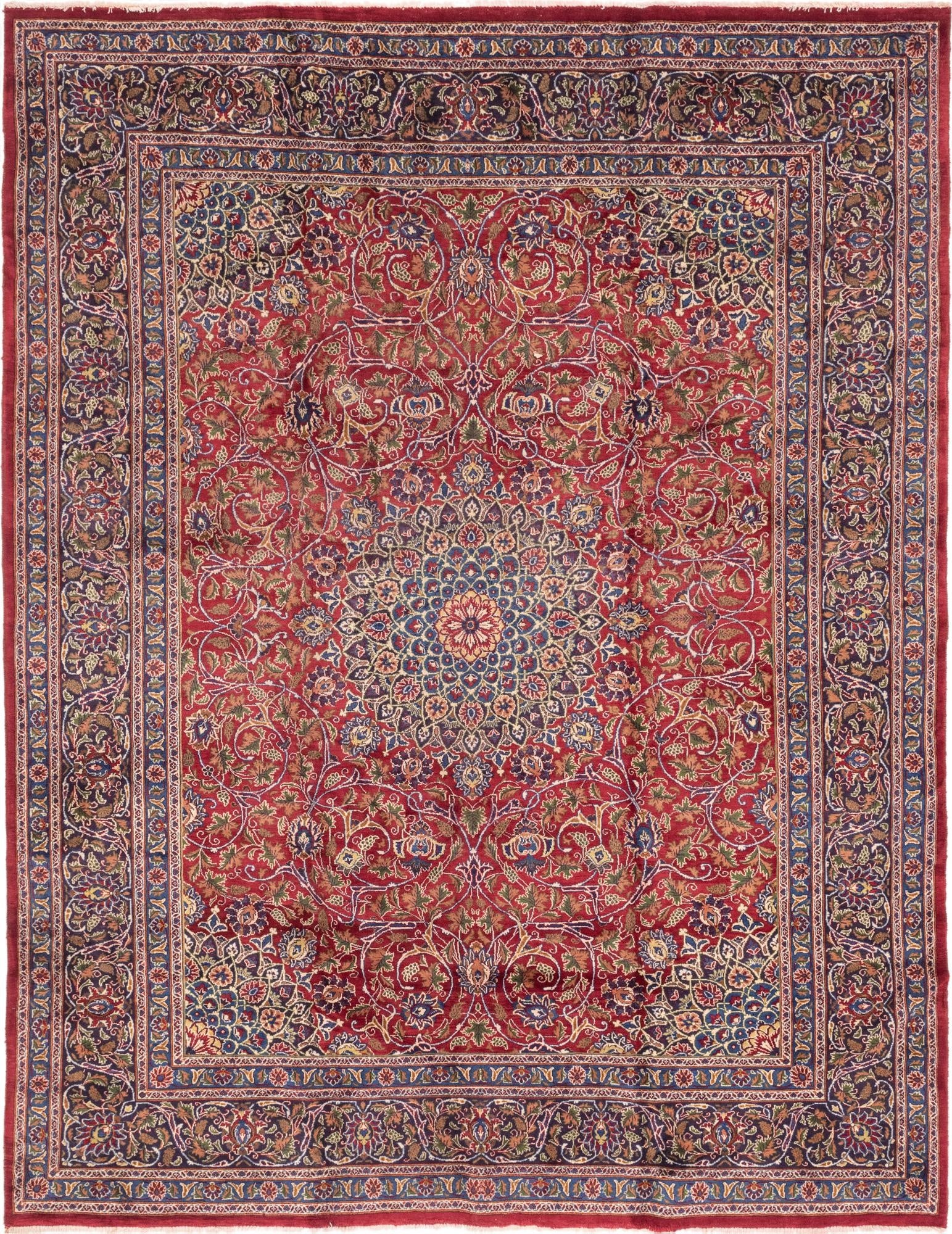 9' 8 x 12' 7  Hand Knotted Kashmar Persian Wool Rug
