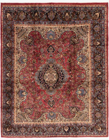 9' 8 x 12' 6 Hand Knotted Kashmar Persian Wool Rug