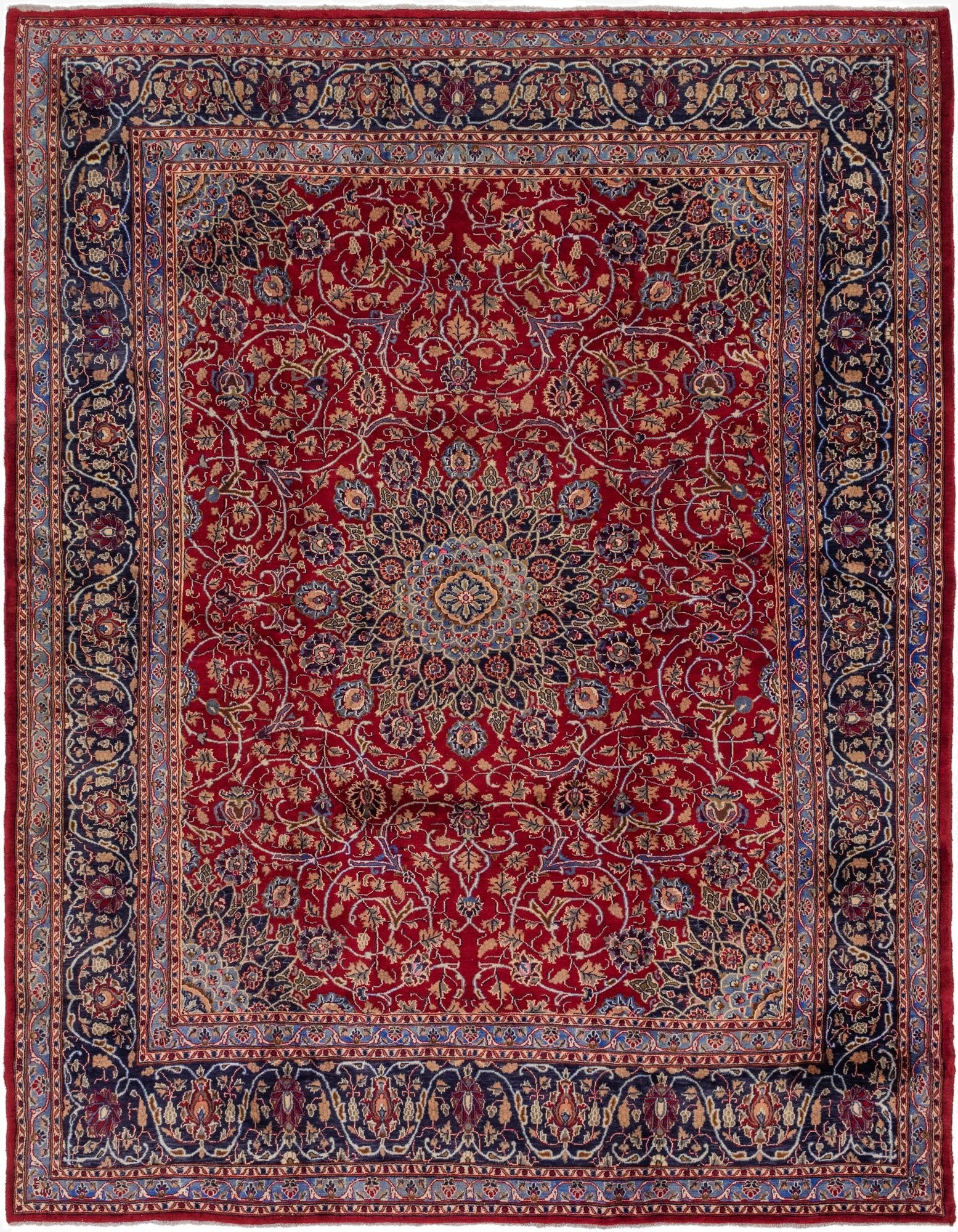 9' 10 x 12' 9  Hand Knotted Kashmar Persian Wool Rug
