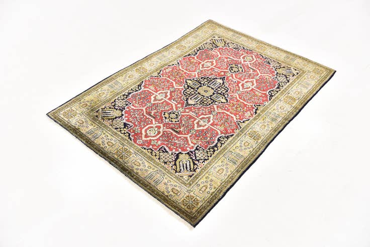 Detail image of 3' 7 x 5' 3 Hand Knotted Kashmir Oriental Wool Rug