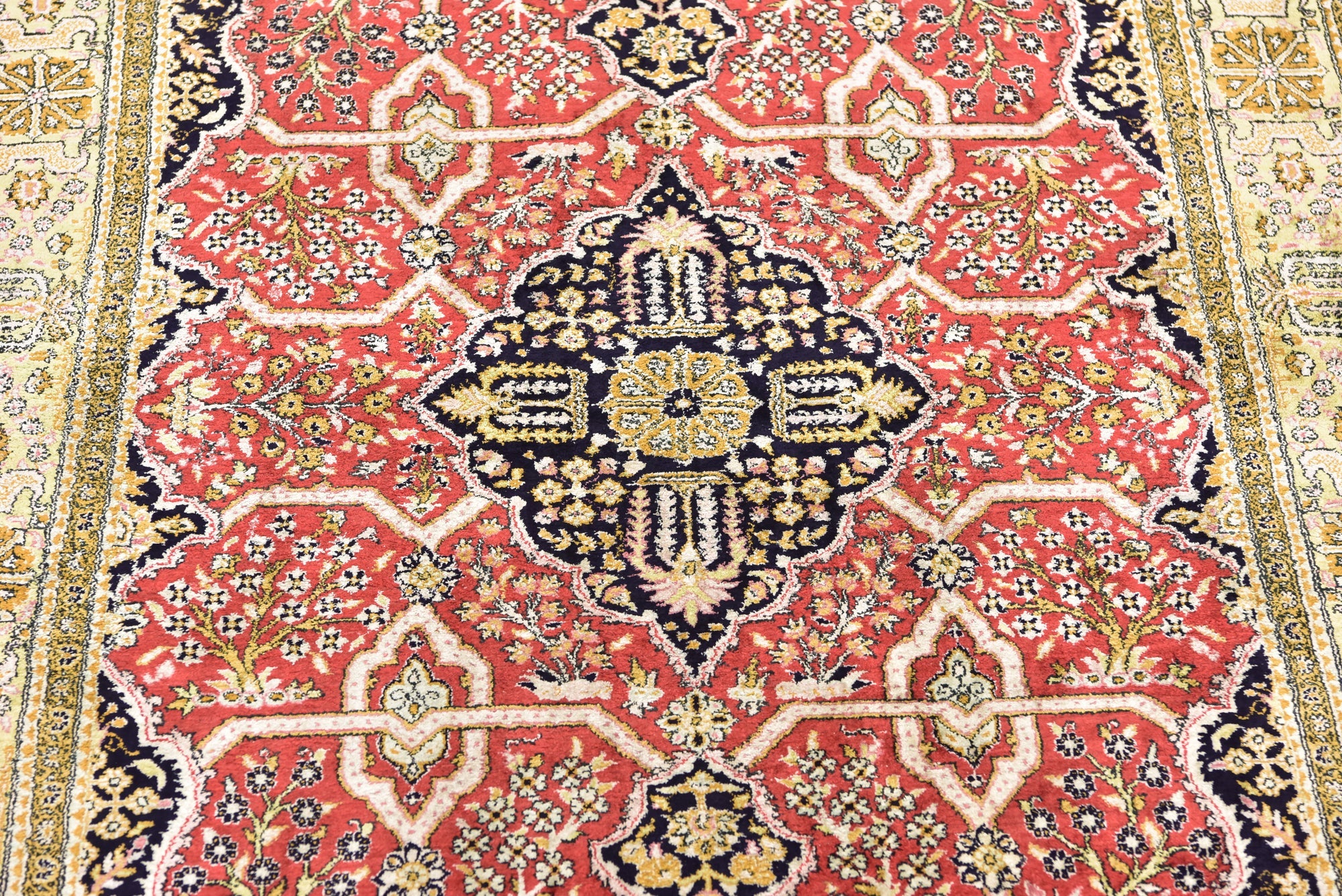 3' 7 x 5' 3 Hand Knotted Kashmir Oriental Wool Rug